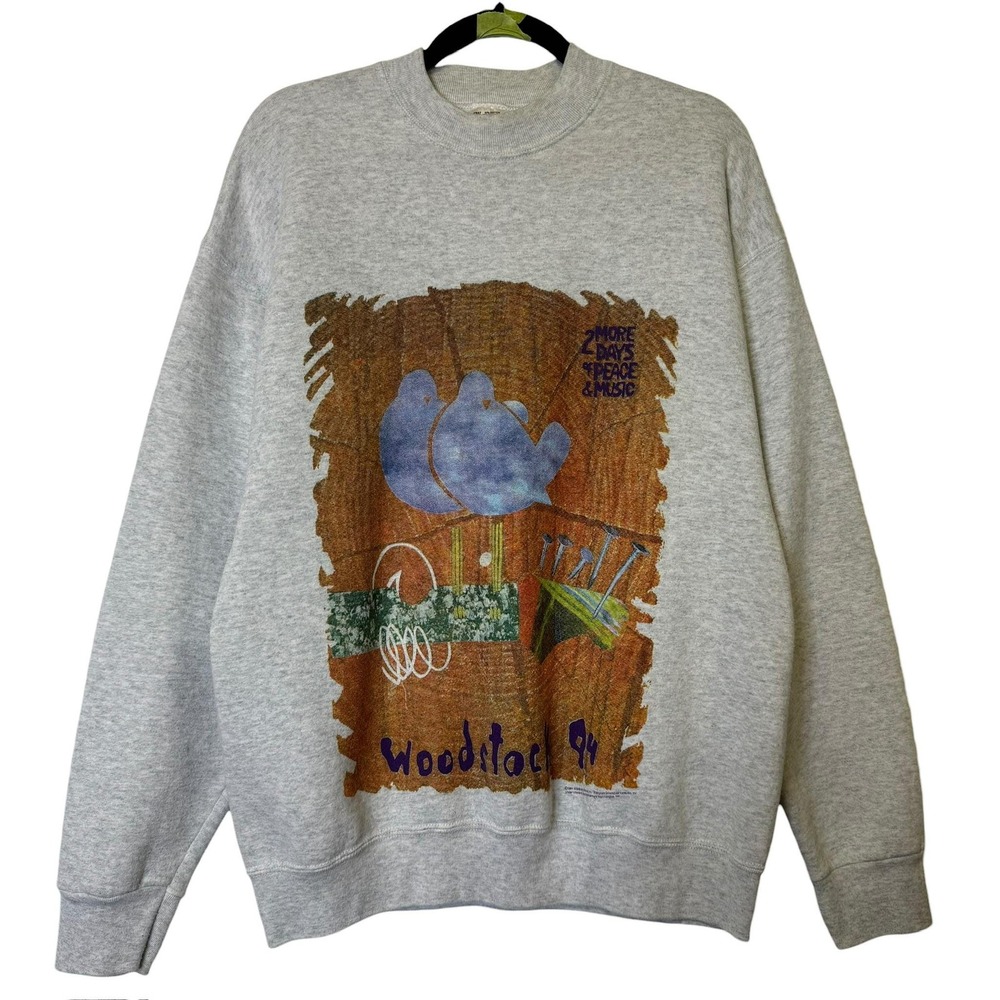 Rare vintage Woodstock music festival 1994 90s graphic crewneck sweatshirt